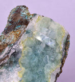 6.9cms DRUZY CHRYSOCOLLA QUARTZ CRYSTAL LILY MINE PERU 2000 YEAR DB270