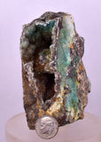 8.6cms DRUZY CHRYSOCOLLA QUARTZ CRYSTAL LILY MINE PERU 2000 YEAR DB271