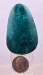 5.3cms CHRYSOCOLLA CABOCHON PERU PARROT WING EILAT STONE JEWELRY PENDANT BB410
