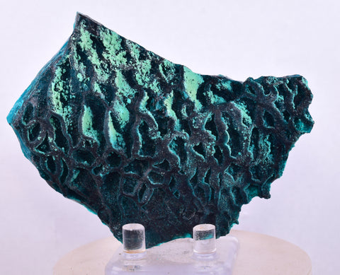 9.1cm GEM BLUE MALACHITE PSEUDOMORPH CHRYSOCOLLA PERU ROSETTE  CRYSTAL UB283