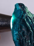 9.1cm GEM BLUE MALACHITE PSEUDOMORPH CHRYSOCOLLA PERU ROSETTE  CRYSTAL UB283