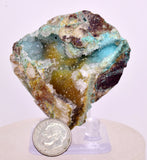 6cms DRUZY CHRYSOCOLLA QUARTZ CRYSTAL LILY MINE PERU 2000 YEAR DB284