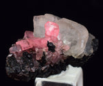 2.6cm RHODOCHROSITE CRYSTALS TWIN FLUORITE PERU UCHUCCHACUA MINERAL SPECIMEN RB668