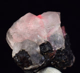 2.6cm RHODOCHROSITE CRYSTALS TWIN FLUORITE PERU UCHUCCHACUA MINERAL SPECIMEN RB668