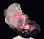 2.6cm RHODOCHROSITE CRYSTALS TWIN FLUORITE PERU UCHUCCHACUA MINERAL SPECIMEN RB668