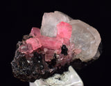 2.6cm RHODOCHROSITE CRYSTALS TWIN FLUORITE PERU UCHUCCHACUA MINERAL SPECIMEN RB668