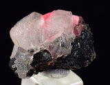 2.6cm RHODOCHROSITE CRYSTALS TWIN FLUORITE PERU UCHUCCHACUA MINERAL SPECIMEN RB668