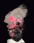 2.6cm RHODOCHROSITE CRYSTALS TWIN FLUORITE PERU UCHUCCHACUA MINERAL SPECIMEN RB668