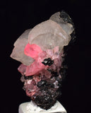 2.6cm RHODOCHROSITE CRYSTALS TWIN FLUORITE PERU UCHUCCHACUA MINERAL SPECIMEN RB668
