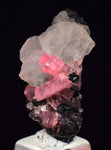 2.6cm RHODOCHROSITE CRYSTALS TWIN FLUORITE PERU UCHUCCHACUA MINERAL SPECIMEN RB668