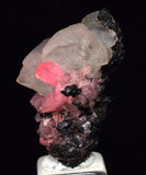 2.6cm RHODOCHROSITE CRYSTALS TWIN FLUORITE PERU UCHUCCHACUA MINERAL SPECIMEN RB668