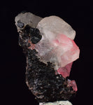 2.6cm RHODOCHROSITE CRYSTALS TWIN FLUORITE PERU UCHUCCHACUA MINERAL SPECIMEN RB668