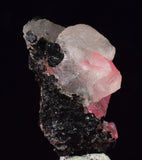 2.6cm RHODOCHROSITE CRYSTALS TWIN FLUORITE PERU UCHUCCHACUA MINERAL SPECIMEN RB668
