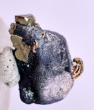1cms ACANTHITE NATIVE SILVER PYRITE PERU UCHUCCHACUA MINE HB285