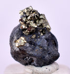 1cms ACANTHITE NATIVE SILVER PYRITE PERU UCHUCCHACUA MINE HB285