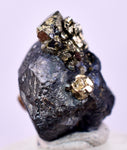 1cms ACANTHITE NATIVE SILVER PYRITE PERU UCHUCCHACUA MINE HB285
