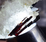 6.2cms RED HUBNERITE QUARTZ CRYSTALS MINERAL SPECIMEN COLLECTOR PERU MB154