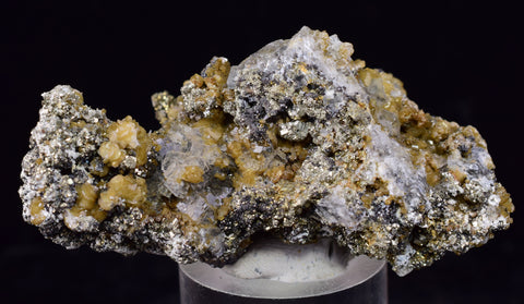 5.5cms PYRITE CUBIC FLUORITE QUARTZ PERU SHINY CRYSTALS MINERAL COLLECTOR MB161