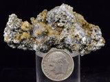 5.5cms PYRITE CUBIC FLUORITE QUARTZ PERU SHINY CRYSTALS MINERAL COLLECTOR MB161