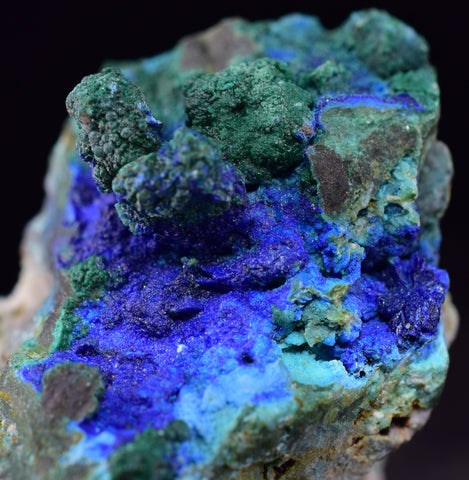 4cms AZURITE MALCHITE CRYSTALS PERU MINERAL SPECIMEN CUSCO UB286