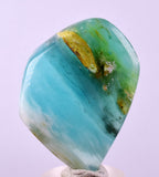 115cts GEM BLUE OPAL SCENIC TUMBLED PERU SEASCAPE JEWELRY BB479
