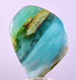115cts GEM BLUE OPAL SCENIC TUMBLED PERU SEASCAPE JEWELRY BB479