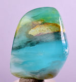 115cts GEM BLUE OPAL SCENIC TUMBLED PERU SEASCAPE JEWELRY BB479