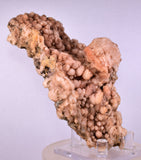 12.4cms NATURAL SCULPTURE ROSE QUARTZ DRUZY BRIGHT CRYSTALS BOTRYOIDAL PERU NEW FIND QB120