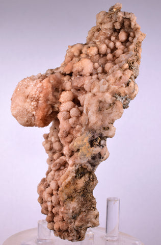 12.4cms NATURAL SCULPTURE ROSE QUARTZ DRUZY BRIGHT CRYSTALS BOTRYOIDAL PERU NEW FIND QB120