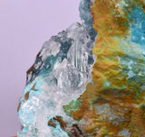 7.5cms DRUZY CHRYSOCOLLA QUARTZ CRYSTAL LILY MINE PERU 2000 YEAR DB289