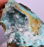 7.5cms DRUZY CHRYSOCOLLA QUARTZ CRYSTAL LILY MINE PERU 2000 YEAR DB289