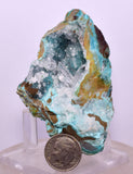 7.5cms DRUZY CHRYSOCOLLA QUARTZ CRYSTAL LILY MINE PERU 2000 YEAR DB289