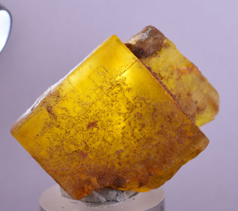 4.5cms GEM YELLOW FLUORITE SHINY CRYSTAL AHOULI MOROCCO MINERAL SPECIMEN KB70