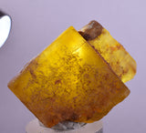 4.5cms GEM YELLOW FLUORITE SHINY CRYSTAL AHOULI MOROCCO MINERAL SPECIMEN KB70
