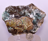 9.5cms DRUZY CHRYSOCOLLA QUARTZ CRYSTAL LILY MINE PERU 2000 YEAR DB290