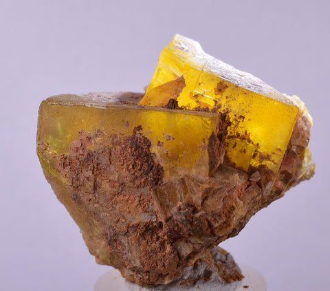 3.7cms GEM YELLOW FLUORITE SHINY CRYSTAL AHOULI MOROCCO MINERAL SPECIMEN KB73