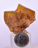 3.7cms GEM YELLOW FLUORITE SHINY CRYSTAL AHOULI MOROCCO MINERAL SPECIMEN KB73
