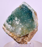 7.6cms DRUZY CHRYSOCOLLA QUARTZ CRYSTAL LILY MINE PERU 2000 YEAR DB295