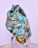 6cms DRUZY CHRYSOCOLLA QUARTZ CRYSTAL LILY MINE PERU 2000 YEAR DB296