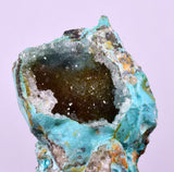 6cms DRUZY CHRYSOCOLLA QUARTZ CRYSTAL LILY MINE PERU 2000 YEAR DB296