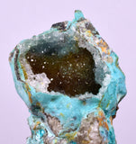 6cms DRUZY CHRYSOCOLLA QUARTZ CRYSTAL LILY MINE PERU 2000 YEAR DB296