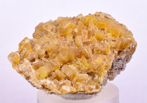 3.8cms GEMMY BARITE GOLDEN CRYSTALS PERU SHINY TRANSLUCENT MINERAL EB90