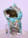 6cms DRUZY CHRYSOCOLLA QUARTZ CRYSTAL LILY MINE PERU 2000 YEAR DB296