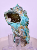 6cms DRUZY CHRYSOCOLLA QUARTZ CRYSTAL LILY MINE PERU 2000 YEAR DB296