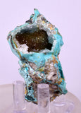 6cms DRUZY CHRYSOCOLLA QUARTZ CRYSTAL LILY MINE PERU 2000 YEAR DB296