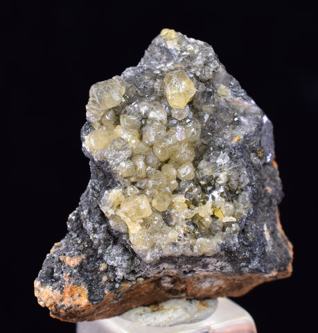 2.4cms CERUSSITE BARITE GALENA CRYSTALS MOROCCO MINERAL SPECIMEN KB79