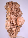 12.4cms NATURAL SCULPTURE ROSE QUARTZ DRUZY BRIGHT CRYSTALS BOTRYOIDAL PERU NEW FIND QB120