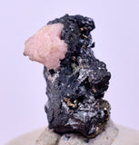 1.2cms PYRARGIRITE SILVER WIRE PERU RHODOCHROSITE UCHUCCHACUA MINE HB286