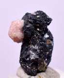 1.2cms PYRARGIRITE SILVER WIRE PERU RHODOCHROSITE UCHUCCHACUA MINE HB286