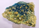 17cms NATURAL CHALCANTHITE Peru Copper Cubic Crystals Druzy Translucent Electric Blue Shiny Mineral FB108